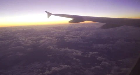 Window View from a Airplane Flight Stock Footage 95428891