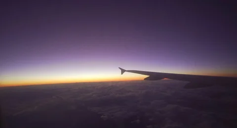 Window View from a Airplane Flight Stock Footage 95428945