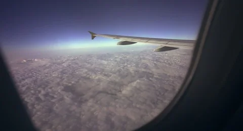 Window View from a Airplane Flight Stock Footage 95429043