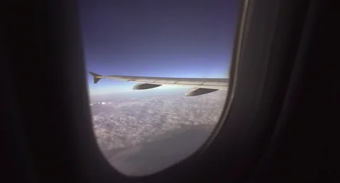 Window View from a Airplane Flight Stock Footage 95429062