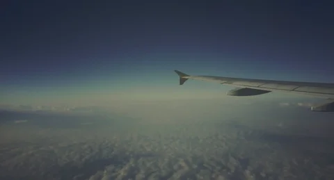 Window View from a Airplane Flight Stock Footage 95429089