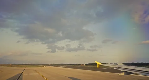 Window View from a Airplane Flight Stock Footage 95429149