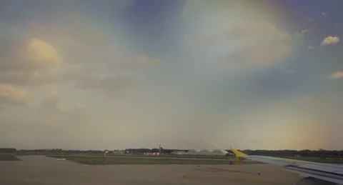 Window View from a Airplane Flight Stock Footage 95429200