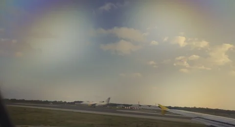 Window View from a Airplane Flight Stock Footage 95429215