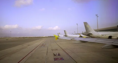 Window View from a Airplane Flight Stock Footage 95429402