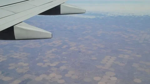 Window view airplane flying over Colorado Stock Footage 236655202