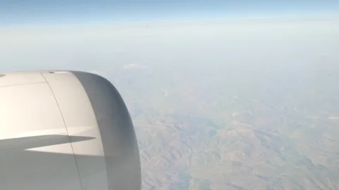 Window View from Airplane Stockbeeldmateriaal 89779015