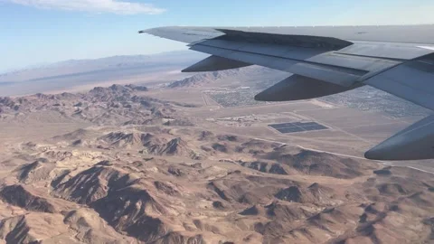 Window view from airplane over the midwestern United States brown textures Stock Footage 161192402