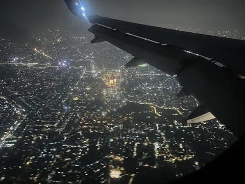 Window view airplane Stock Photos