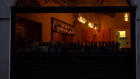 Window view of a bar Stock Footage 125782741