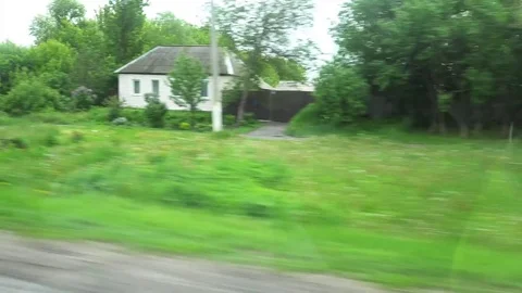 Window View from a Car, Bus, Train. Traveling HD videos Stock Footage 76208925