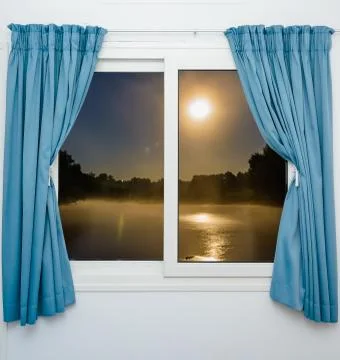Window view of the full moon Stock-Illustration