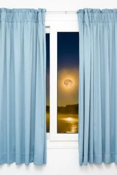 Window view of the full moon Illustrazione stock