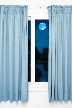 Window view of the full moon Stock-Illustration