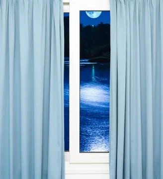 Window view of the full moon Stock-Illustration
