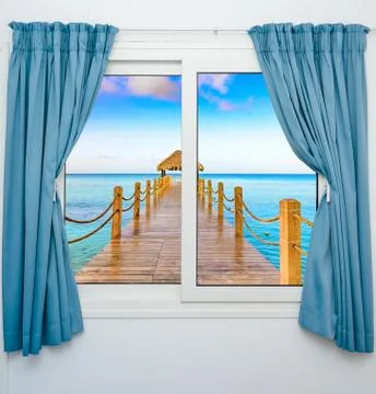 Window view of the gazebo Stock Photos