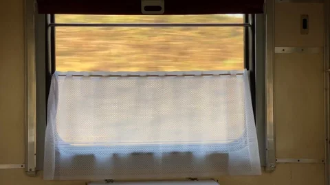 Window view of going train Lviv - Mogilev. October 2019 Stock Footage 118608660