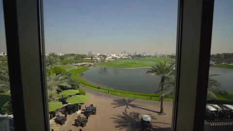 Window view of the golf course Stock Footage 205439407