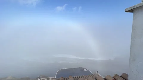 Window view of the Halo Effect over the Atlantic Ocean, Portugal Video stock 250095540