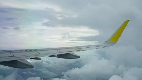 Window view of inside flying airplane Stock-Footage 325173256