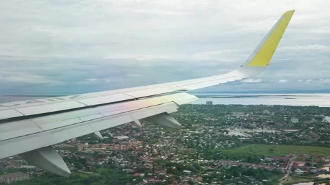 Window view of inside flying airplane Stock Footage 325173304