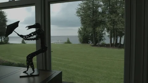 Window view of lake 2 Stock Footage 82976010