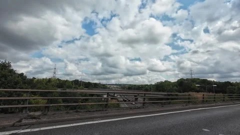 Window View of Motorways and Traffic During Car Travel From Luton to Canterbury Video stock 314466121