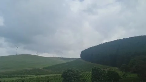 Window View of Motorways and Traffic During Car Travel From Scotland to England Stock Footage 314470155