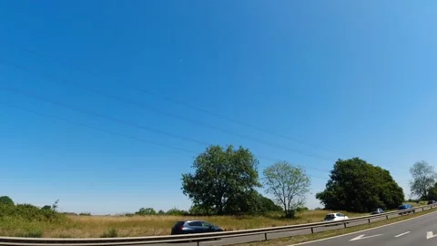 Window View of Motorways and Traffic Car Travel From Swindon to Bath City Stock Footage 314997412
