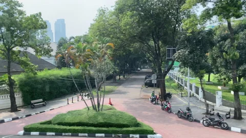 Window View of a Moving MRT Train in Jakarta During Covid-19 Pandemic Stock Footage 156662076