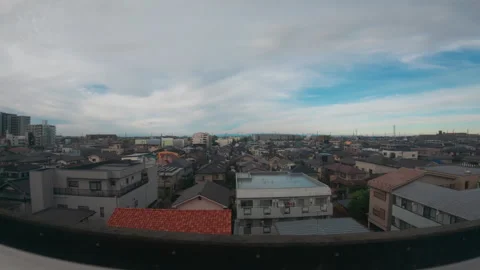 Window view from a moving train architecture of Tokyo, Japan Video stock 330076232