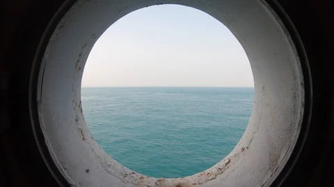 Window view of Ocean Stock Footage 114816496