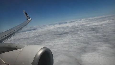 Window view, pov, plane in clouds 库存影片 242452424