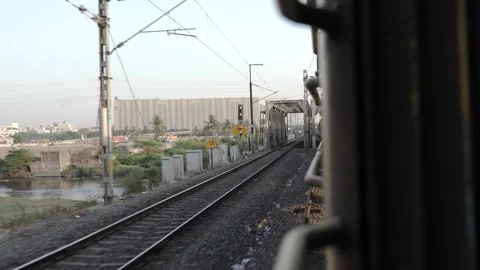 Window view Railway track Stock Footage 241304551