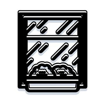 Window view showing rainy weather outside Stock Illustration