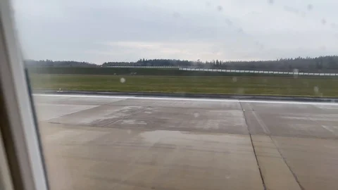 Window view from taking off airplane Stock Footage 119756571