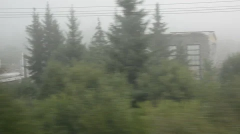 Window view from a train car Stock Footage