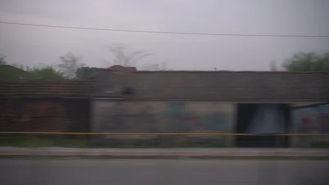 Window View from Train, Car or Bus, in 4K, No Color Correction Stockbeeldmateriaal 89270249