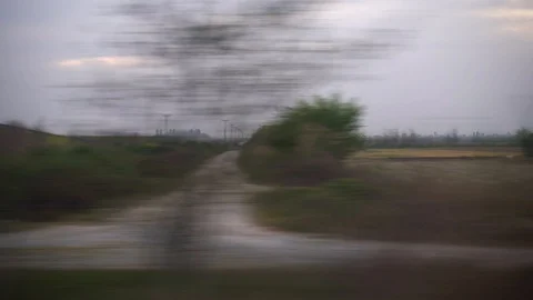 Window View from Train, Car or Bus, in 4K, No Color Correction 库存影片 89293475