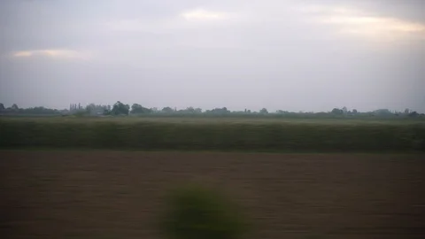 Window View from Train, Car or Bus, in 4K, No Color Correction Stockbeeldmateriaal 89294225