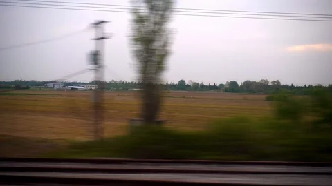 Window View from Train, Car or Bus, in 4K, No Color Correction Stockbeeldmateriaal 89563287