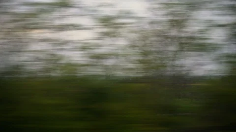 Window View from Train, Car or Bus, in 4K, No Color Correction Stockbeeldmateriaal 89563595