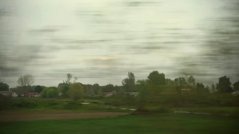Window View from Train, Car or Bus, in 4K, No Color Correction Stockbeeldmateriaal 89565130