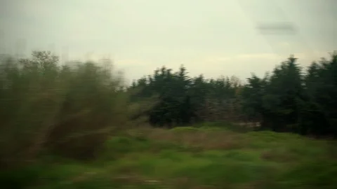Window View from Train, Car or Bus, in 4K, No Color Correction Stockbeeldmateriaal 89565584