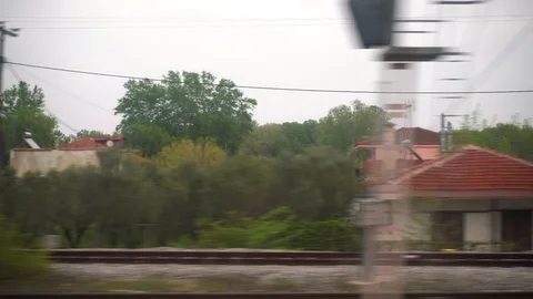 Window View from Train, Car or Bus, in 4K, No Color Correction Stockbeeldmateriaal 89568200