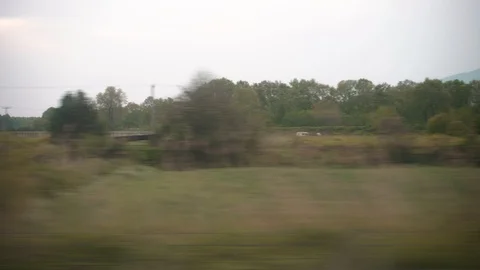 Window View from Train, Car or Bus, in 4K, No Color Correction Видео 89570008