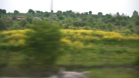 Window View from Train, Car or Bus, in 4K, No Color Correction Video stock 89573950