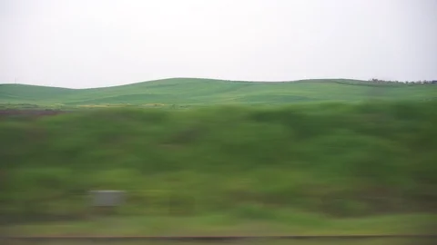 Window View from Train, Car or Bus, in 4K, No Color Correction Stock Footage 89595950