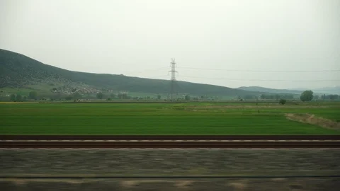 Window View from Train, Car or Bus, in 4K, No Color Correction 库存影片 89600383