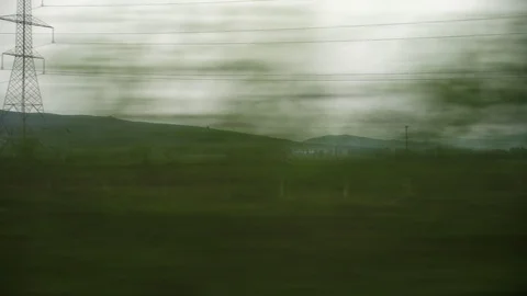 Window View from Train, Car or Bus, in 4K, No Color Correction 库存影片 89600564